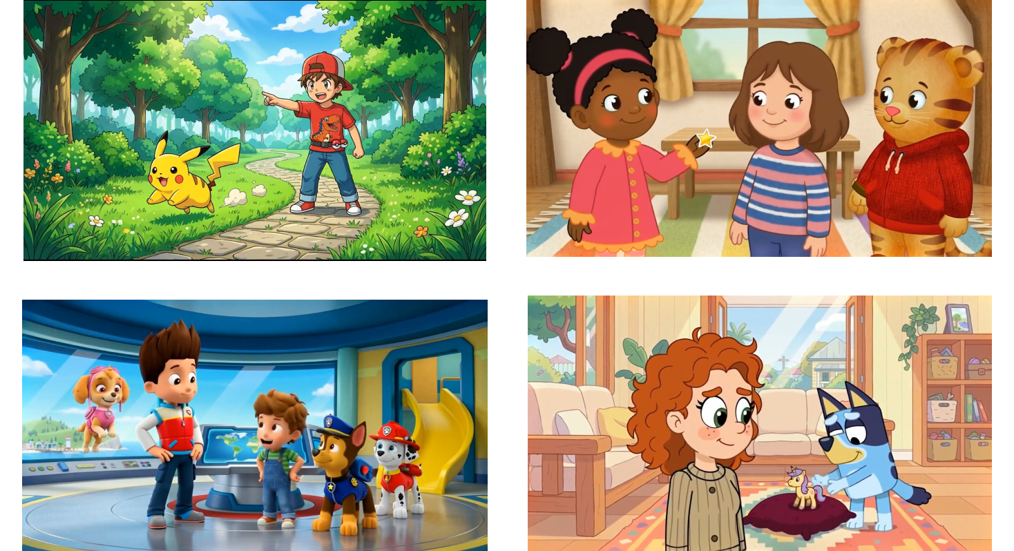 grid of shows to choose from